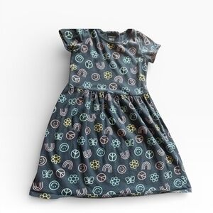 Jumping Beans All-Day-Play Dress Girls Size 6 Peace Rainbow Smiley